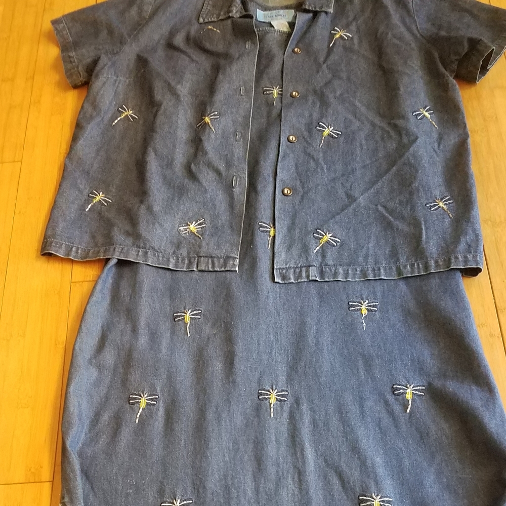 Denim Jane Ashley dragonfly maxi dress jacket med